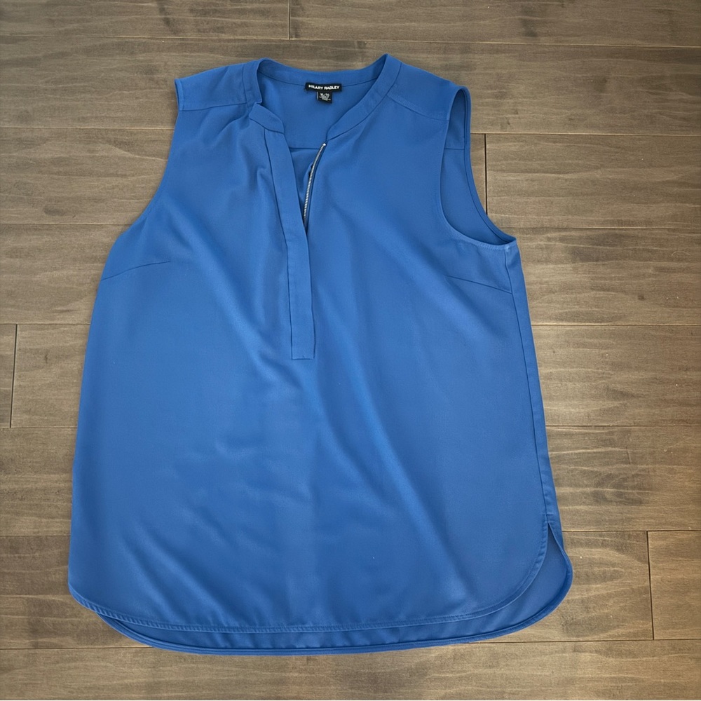Hilary Radley Sleeveless Blouse Royal Blue Top XL